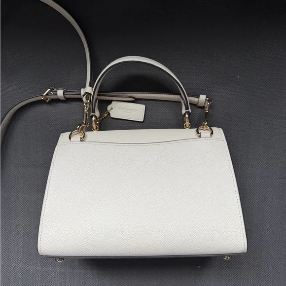 Coach White top handle/ Crossbody Bag with Gold hard wear - Picture 4 of 6